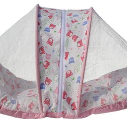 AMARDEEP Toddler Mosquito and Insect Protection Net/Mattress Pink Teddy Print 70 * 40 cms image 4