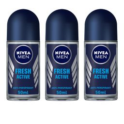 Nivea Fresh Active Deodorant Roll On for Men, 50ml, (Pack of 3) image 1