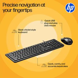 HP KM190 Wired Mouse and Keyboard Combo (AB3D3AA) image 3