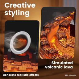 HOMECRAZE Cannon Blast Aroma Humidifier Blast Volcanic Crack Turret Aromatherapy Humidifier with 7 Colors LED Light, 2 Mode Creative Turret Colorful Aromatherapy Diffuser Silent Diffuser Black image 3
