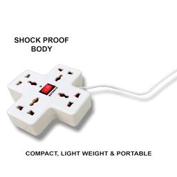 eSYSTEMS 240 volts Extension Board, 4 Multi Plug Points Universal Sockets Strip, LED Indicator with Switch, 3.6 Meters, Extension Cord - 6 AMP (OffWhite) image 3