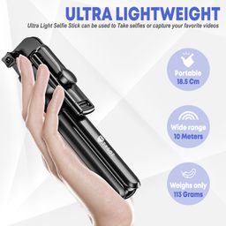 Tygot Bluetooth Extendable Selfie Sticks with Wireless Remote and Tripod Stand, 3-in-1 Multifunctional Selfie Stick with Tripod Stand Compatible with iPhone/OnePlus/Samsung/Oppo/Vivo and All Phones image 5