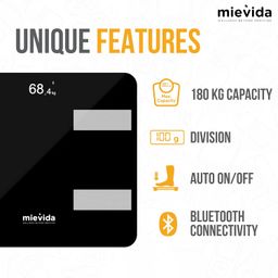 mievida Fit Ultra BT: Smart Full Body Composition Monitor with Bluetooth, Heart Rate, and Essential Body Parameters, Wireless Body Composition Scale with Mobile App | Weight Machine With Bluetooth image 4