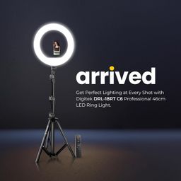 digitek DIGITEK® (DRL-18RT C 6) 18 Inch LED Ring Light with Remote Control & Stand 158cm - Bi Color, Color Temperature Control, Lighting Control, AC Powered - Photo. Video Shoots - USB Powered image 2