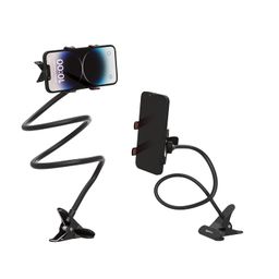amazon basics Tabletop Stand for Mobile, Tablet and E-Reader, Clip Mount, Multi-Angle, Foldable, Lazy Bracket, Universal Compatibility image 1