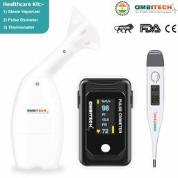 AmbiTech Healthcare Kit- Pulse Oximeter with SpO2 Perfusion Index OLED Display Steam Vaporiser Digital Thermometer (Made in India)(1 YEAR WARRANTY), Multicolor image 2