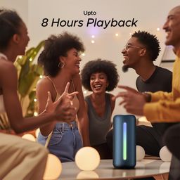boAt Stone Spinx Pro Bluetooth Speaker with 20 W RMS Sound, Up to 8 hrs of Playtime, BTv5.0, Built-in Mic, RGB LEDs, TWS Feature, TF Card, AUX Port & USB Type-C Port(Tropical Blue) image 3