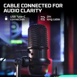 HyperX Solocast-USB Condenser Gaming Unidirectional Microphone,for Pc,Ps4,and Mac,Tap-to-Mute Sensor,Cardioid Polar Pattern,Gaming,Streaming,Podcasts,Twitch,YouTube,Discord(Hmis1X-Xx-Bk/G,Black) image 3