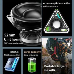 VEHOP V2 5W Wireless Bluetooth Mini Speaker with Loud Sound & Punchy Bass, 52mm Driver with 360 Surround, Bt V5.3 Quick Connect, Transparent Design, with Inbuilt MIC for Call Function.(Orange) image 2