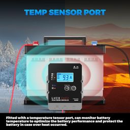 LNEX Solar Charge Controller Waterproof, 20A Super Thin Solar Panel Battery Intelligent Regulator with LCD Display 12V/24V PWM Solar Controller for LiFePO4,AGM, Gel, Flooded and Lithium Battery image 5