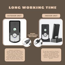 2 Way Voice Intercom, Super Long Range Intercomunicador, Home Security Easy Install, Waterproof Indoor Outdoor Interphone System, Fit for Home Hospital Office, Black image 4