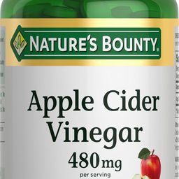 Nature's Bounty Apple Cider Vinegar Dietary Supplement, Supports Energy Levels and Metabolism, Plant Based, 480mg, 200 Tablets : Pack of 1 image 1