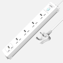 Artis AR-5SS 5 Universal Sockets with Single Switch Surge Protector & Child Safe Shutter Protection image 1