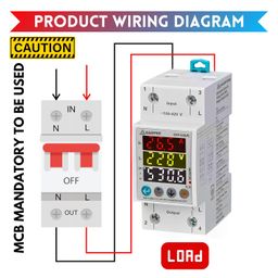 gadites Latest Voltage Protector with Overcurrent Protection & Energy Monitoring | Real-time kWh, Active Power, and Power Factor Measurement Digital Energy Meter 63A, 230V image 5