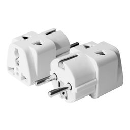 MX Europe Travel Adapter, India to Europe Schuko Plug- multiplug Adapter 2 pin 3 Pin Plug Universal Socket, Type E/F European Plug Adapter Worldwide Universal Adapter Use Home,Office (White_2 pcs) image 1