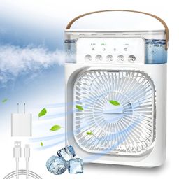 adbeni Imported Portable Air Conditioner Fan | Mini Evaporative Air Cooler with 7-Color LED Light, Timer, 3 Wind Speeds & 3 Spray Modes, Personal Cooling Fan for Home, Office & Desk image 1