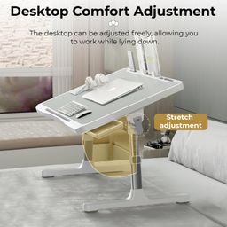 StarAndDaisy Baby Multi-Purpose Laptop/Bed Table with Foldable Legs, Adjustable Height Engineered Wood Lap Table -Black image 4
