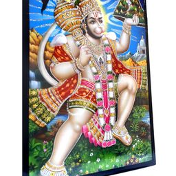 Unyque Hanuman Ji Photo Frame – Lord Hanuman Photo, Bajrangbali Photo with Frame, Decorative Hanuman Photo, Size 9" x 12" image 2