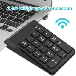 cdl tech Wireless 18 Key Numeric Keypads Numpad 2.4GHz Mini USB Receiver Portable Silent Financial Accounting Wireless Numeric Keyboard Extensions for Laptop, Desktop, Surface pro, Notebook, PC image 2