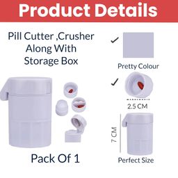 TEMPERIA (1 pcs) Tablet Cutter of All Size Pills - Medicine Splitters, Breaker and Crusher to Powder of Any Size Pill (Large & Small) - Durable & Ergonomic Design (MN01) image 2