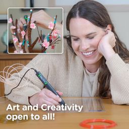3Doodler Flow 3D Printing Pen for Teens, Adults & Creators! - Black - with Free Refill Filaments + Stencil Book + Getting Started Guide image 5