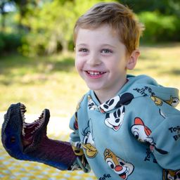 KAMPANWALA Hand Puppet Toy – Interactive Soft Puppet for Kids, Perfect for Storytelling & Puppet Shows, Baby Toy for Creative Play, Ideal Hand Puppet for Kids (Velociraptor Dinosaur) image 2