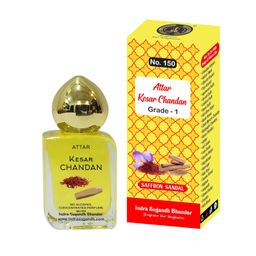 INDRA SUGANDH BHANDAR Attar For Men|Women|Pujan Shahi Kesar Chandan 15Ml Roll on Pure And Original Perfume 24 Hours Long Lasting Fragrance Cubic Fancy Pack image 1