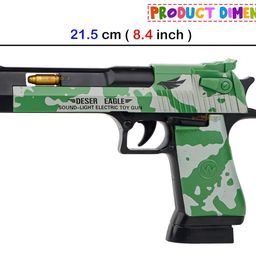 Zest 4 Toyz Light and Sound Police Army Style Pistol Gun Toy with Moving Top Loader Telescopic Barrel and Target Projection Effect, Desert Eagle Pistol (Pack of 1) Random Color Dispatch, Assorted image 3