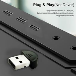 PremiumAV Bluetooth 5.0 USB Adapter Dongle for PC Laptop – Mini Wireless Receiver for Keyboard Mouse Headphone Speaker Printer – Plug & Play, 100ft Range image 2