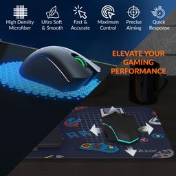 Tukzer Large Size (795mm x 298mm x 2mm) Extended Gaming Mouse Pad| Stitched Embroidery Edges| Non-Slip Rubber Base |for Computer Laptop | Keyboard Mouse Pad for Office & Home (Retro-Game) image 3