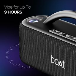 boAt Stone Lumos 60W Bluetooth Speaker w/ 7 LED Projection Modes, Hearables App Support, Dual EQs, Up to 9hrs of Playtime, TWS Feature, Built-in Mic, BT v5.3(Midnight Black) image 5