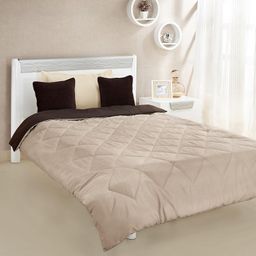 Amazon Brand - Solimo Microfibre Reversible Comforter, Single (Sandy Beige & Walnut Brown, 200 GSM) image 3