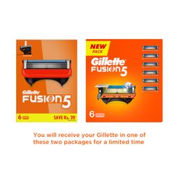 Gillette Fusion Manual Blades for men - 6 count Super Value Pack for Perfect Shave and Perfect Beard Shape with styling back blade| Blades for shaving image 2