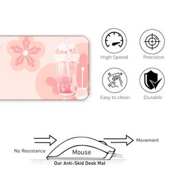 GoThriff Cherry Blossom Sip Pink Large Mouse Pad - Extended 60x30CM Gaming Mat for PC, Laptop, Desktop & Office Accessories - Dynamic Motion Mousepad for Desk & Table Use image 5