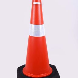 K T I® Traffic Cone 750 MM Height With 2 Meter Chain For Parking Construction Industries Hospitals Malls Etc Pack Of 2 Cones Red with 2 Meter PVC Chain Red And White image 2