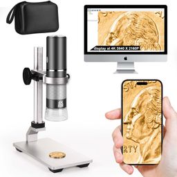 Ninyoon 4K Microscope with Professional Stand + Case for iPhone Android PC, 50-1000X Digital USB Microscope Endoscope HD Camera for All Cellphones iPad Android Tablet Windows Mac Chrome Linux image 1