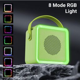 ZEBRONICS County 8, Portable Bluetooth Speaker, 8 Watts, Upto 7 Hours Playback, Passive Radiator, BTv5.3 | TWS | USB | mSD, RGB LED, Call Function, Compact Design, Carry Strap (Green) image 5