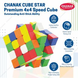 Chanak 4x4 Cube, High Speed Stickerless Cube Puzzle for Kids, Brainstorming Cube for Kids Above 6 Years, BIS Approved. image 2