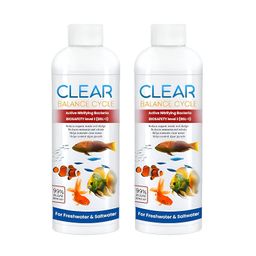RATEJI Automatic Fish Tank Cleaner Liquid Cloudy Water Remover for Crystal Clear Aquarium Water| Cleaner Balance Cycle for Fish Tank | Algae Remover (100ml X 2) image 1
