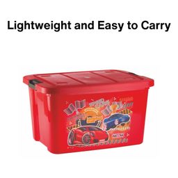 Nayasa Plastic Rectangular Toy Box (Red, Standard) | Plastic Storage container for toys | Multi-purpose Storage Box image 2