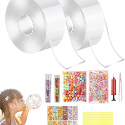 nudfsy Nano Tape Set - 28 Pcs Kit With Pump, Base Material, Balloon, Glue & DIY Decompression image 1