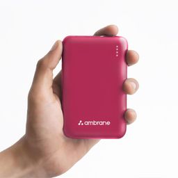 Ambrane 10000mAh Slimmest & Compact (Pocket/Bag Friendly) Powerbank, 22.5W Fast Charging, USB & Type C Output, Power Delivery, Quick Charge for iPhone, Android & Other Devices (Powerlit, Maroon) image 1