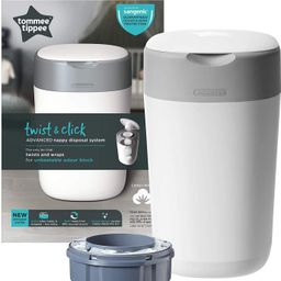 Tommee Tippee Twist and Click Advanced Nappy Disposal Sangenic Tec Bin, White image 3