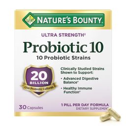 Nature's Bounty Bounty Probiotic 10, Ultra Strength Daily Probiotic Supplement, Support For Digestive, Immune And Upper Respiratory Health, 1 Pack, 30 Capsules image 1