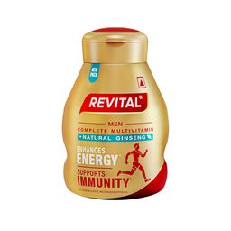 Revital H Multivitamin For Men (60 Capsules) With Natural Ginseng, Zinc, 10 Vitamins & 8 Minerals For Daily Energy, Stamina & Immunity image 1