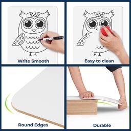 Lifekrafts Wood Dry Erase Lap Boards, Whiteborads, Size(9X12) Inches, Pack of 2| Includes 2 Lap Boards, 2 Markers, 1 Eraser| Interactive Learning Single Sided Whiteboard for Kids, Students,Teachers. image 4
