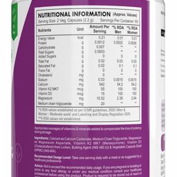 HealthyHey Nutrition Calcium with Magnesium, Vitamin D3 & Vitamin K2- Mk7 - BoneMax - Bone Health Complex -120 Vegetable Capsules image 2