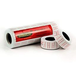 BAMBALIO Price Label ROLL 10 Rolls x 600 Labels Compatible with All Single Line Labeling Machines (White) image 1
