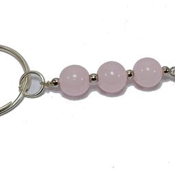 Natural Rose quartz Beads Keychain Tree of life Crystal Keychain - Crystal Key Chain - Gemstone Key Ring image 4