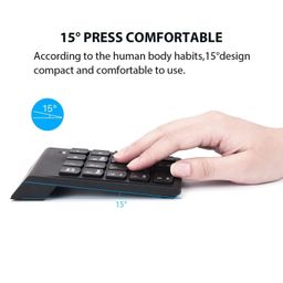 digitara Mini Numeric Keypad, 2.4Ghz Wireless Numeric Keypad, Mechanical Feel Number Pad, Keyboard 18 Keys USB Receiver Water-Proof for Laptop/Desktop/PC etc.(KBD-0111) image 5